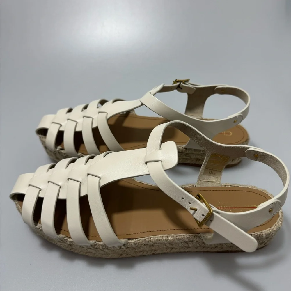 Dior Dioriviera Marine Espadrilles Sandals Leather White Women’s EU 41/US 11 - Picture 3 of 7